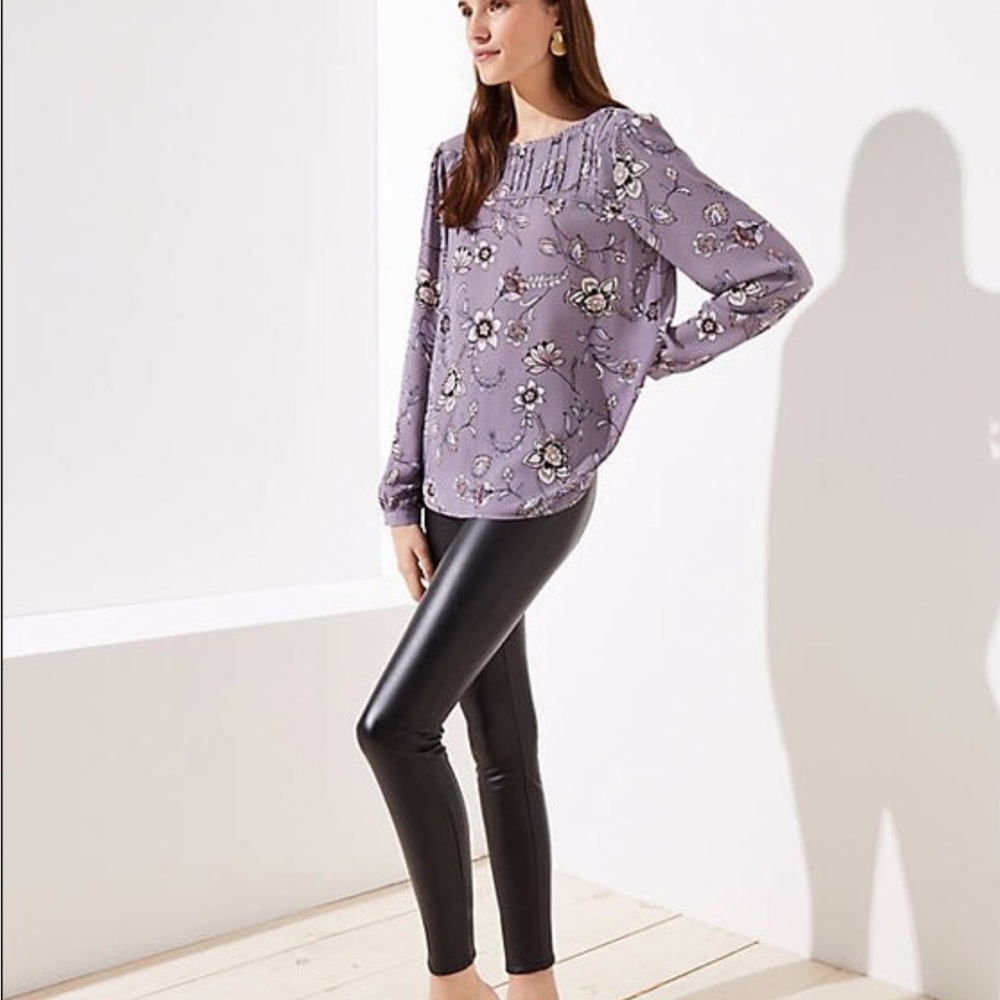 LOFT Faux Leather Petite Leggings Size MP